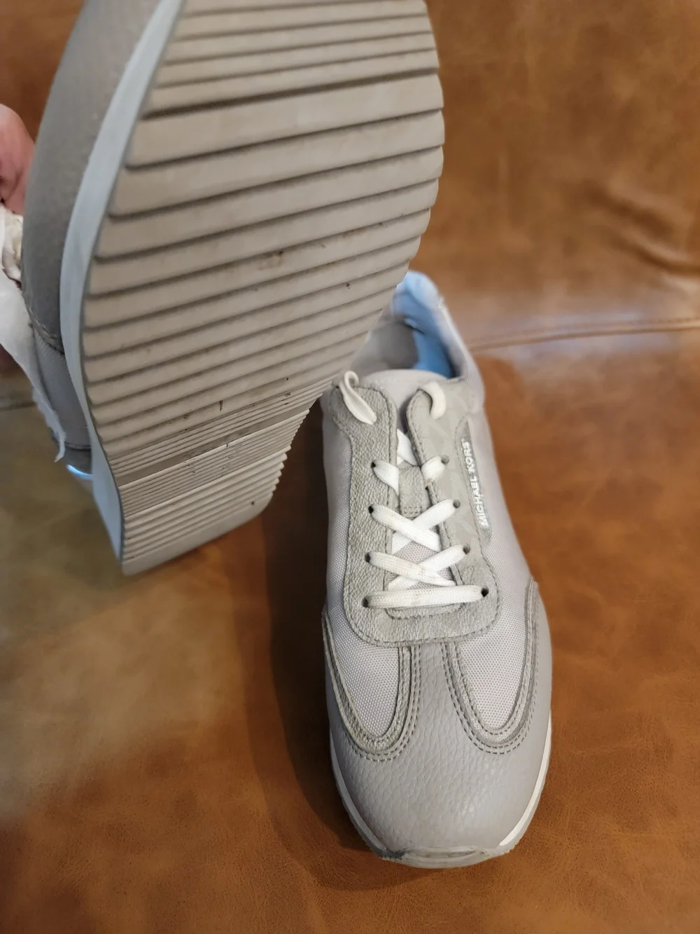 Michael Kors Light Gray Lace-Up Sneakers